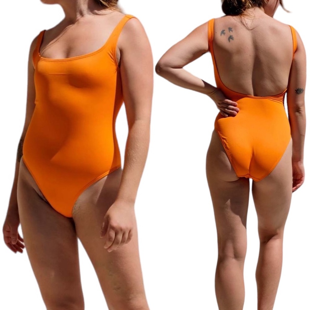 Nu Swim XS Orange One-Piece Swimsuit - Picture 7 of 7
